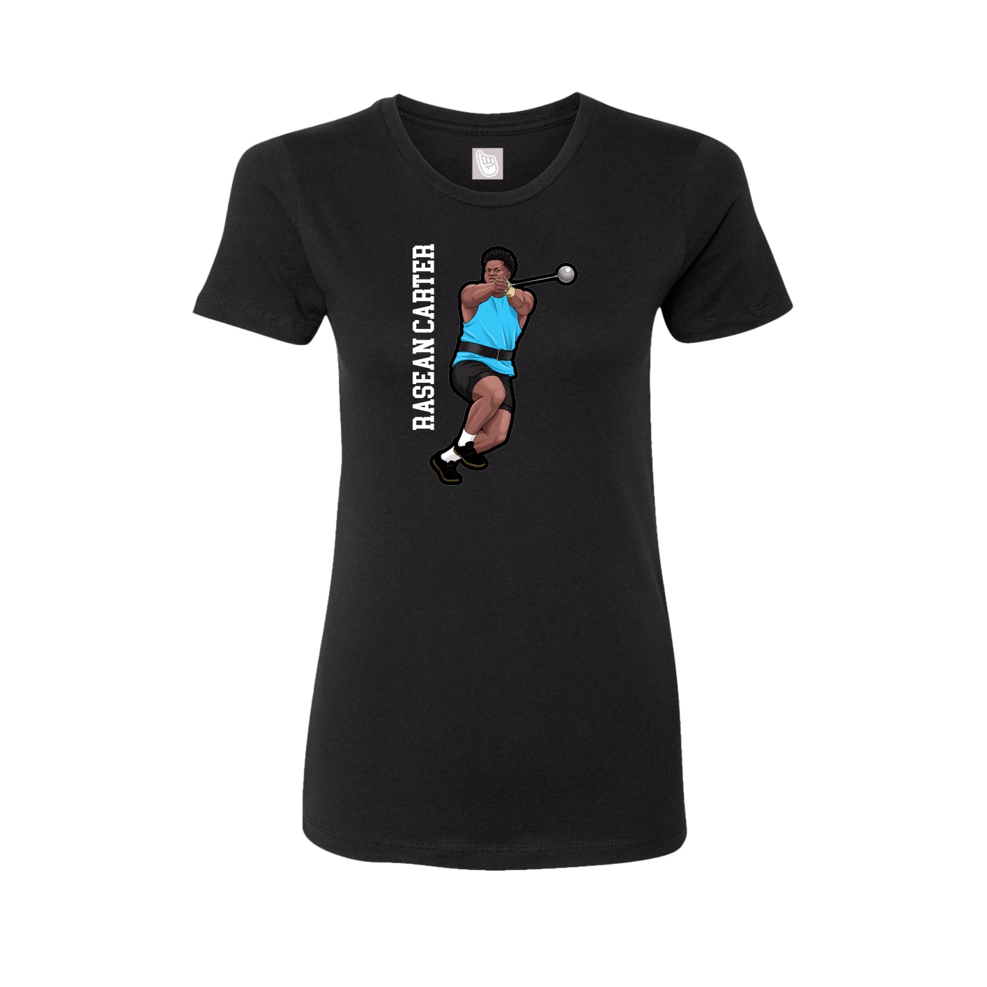 Fitted Women's Tee — Name Vertical in Black