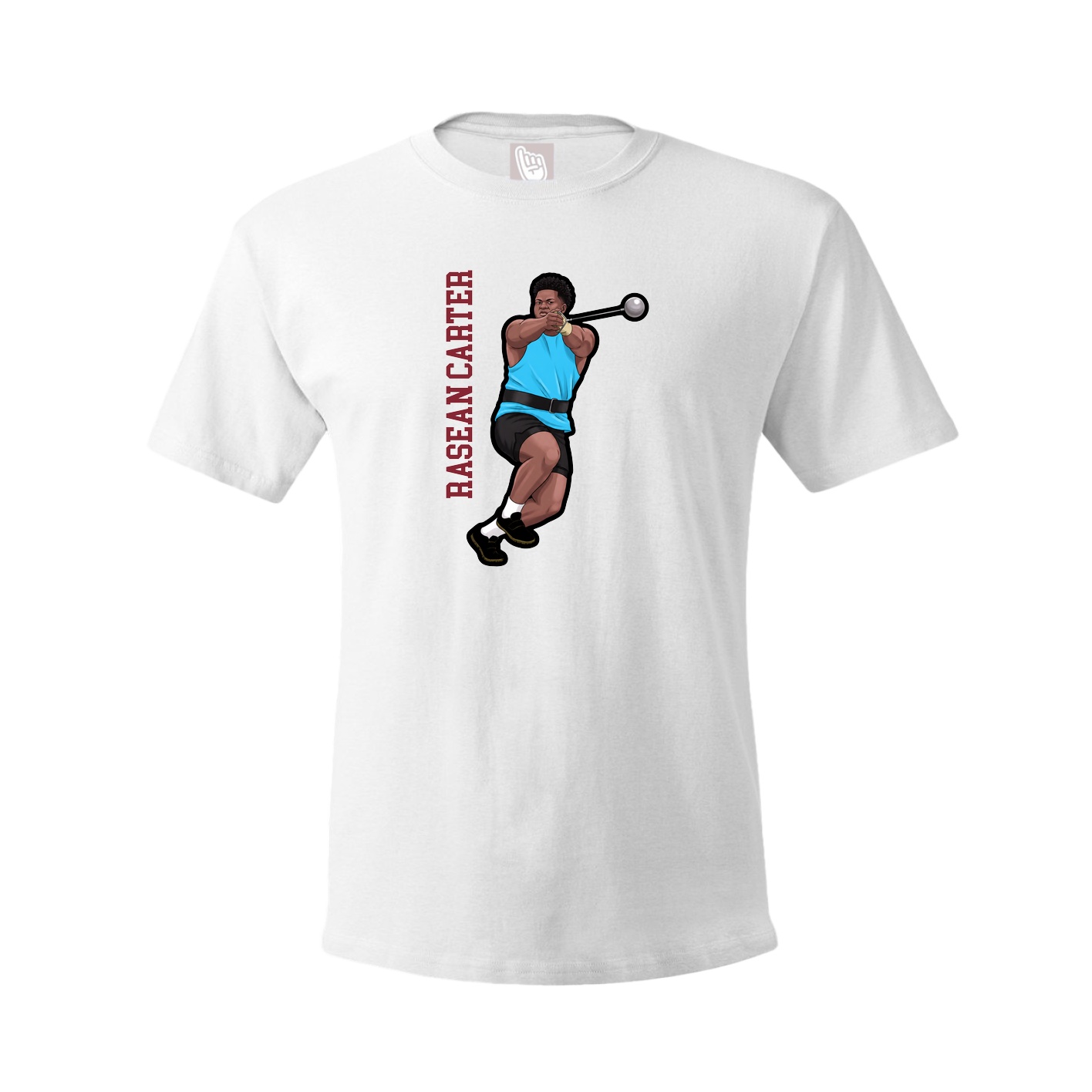 Youth Tee — Name Vertical in White