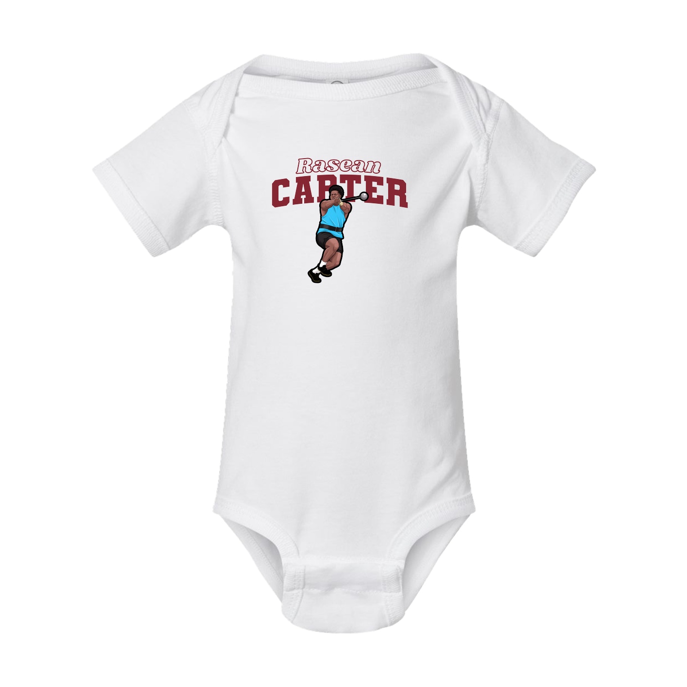 Baby Onesie — Name Arch in White