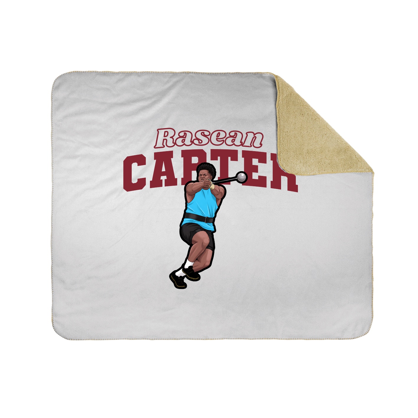 Throw Blanket — Name Arch in White