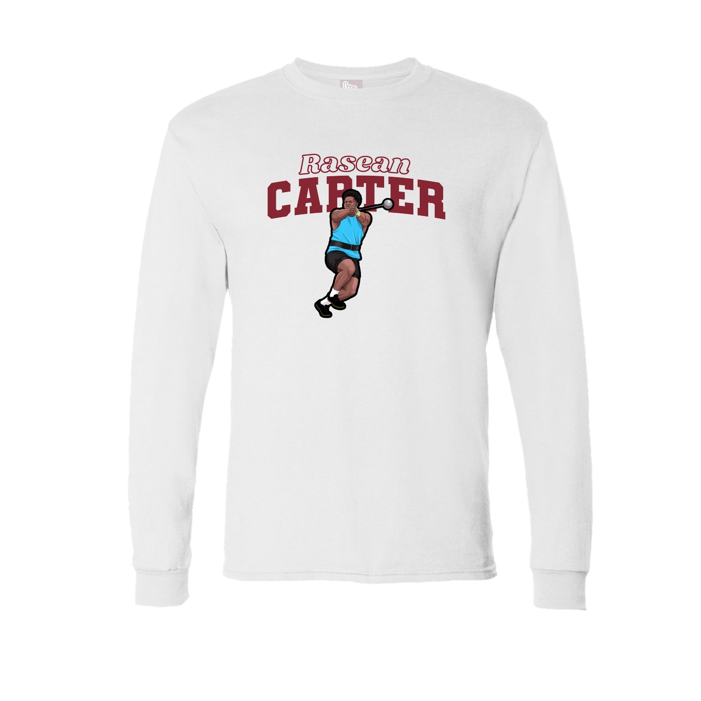 Long Sleeve Tee — Name Arch in White