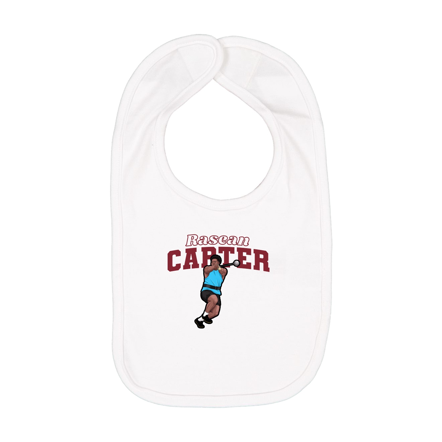 Infant Bib — Name Arch in White
