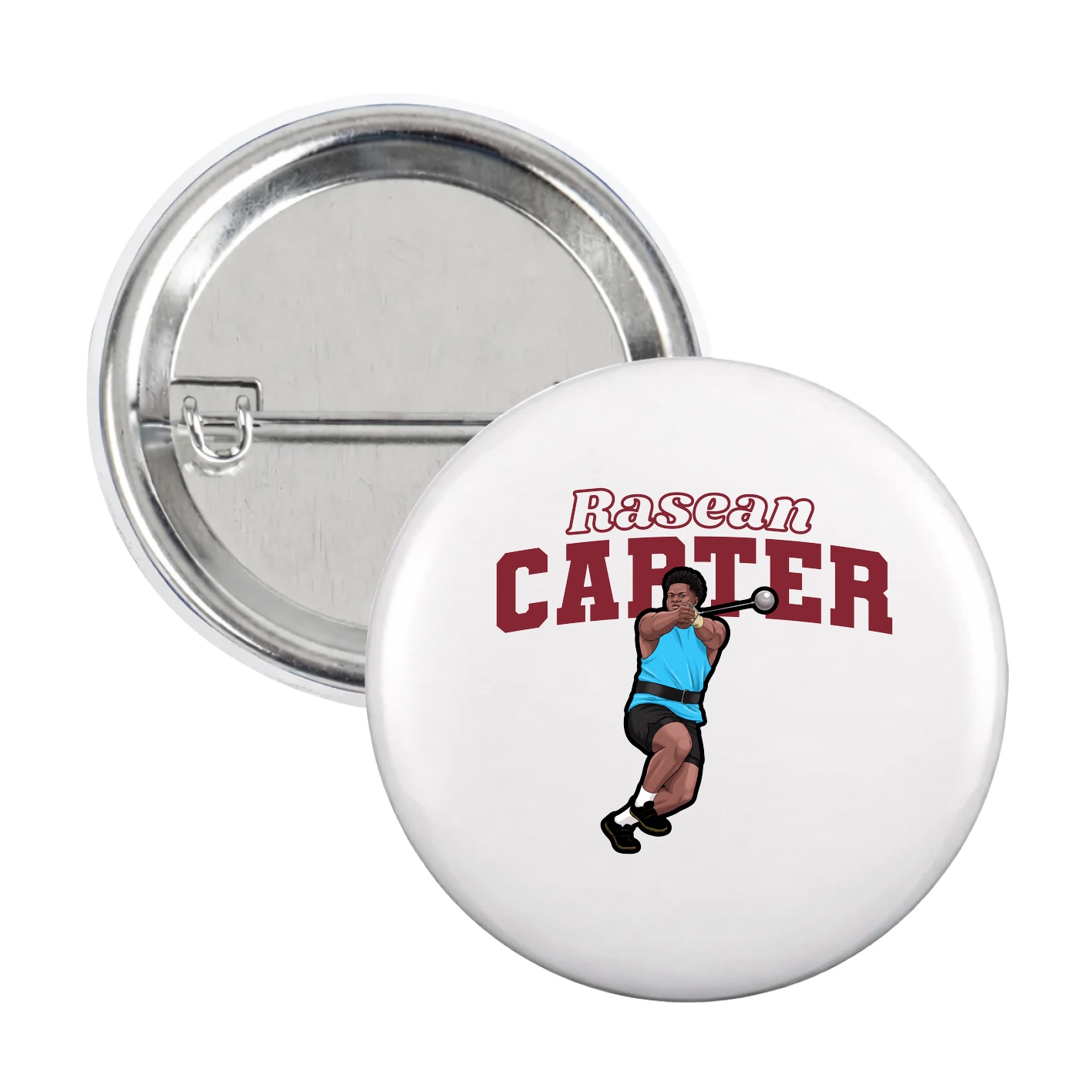 Game Day Button — Name Arch in White