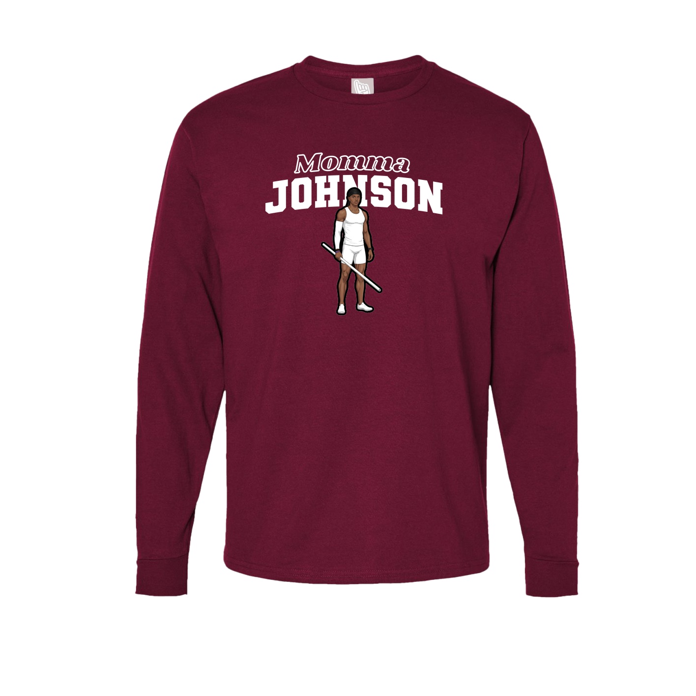 Long Sleeve Tee — Mothers Day Block in Cardinal
