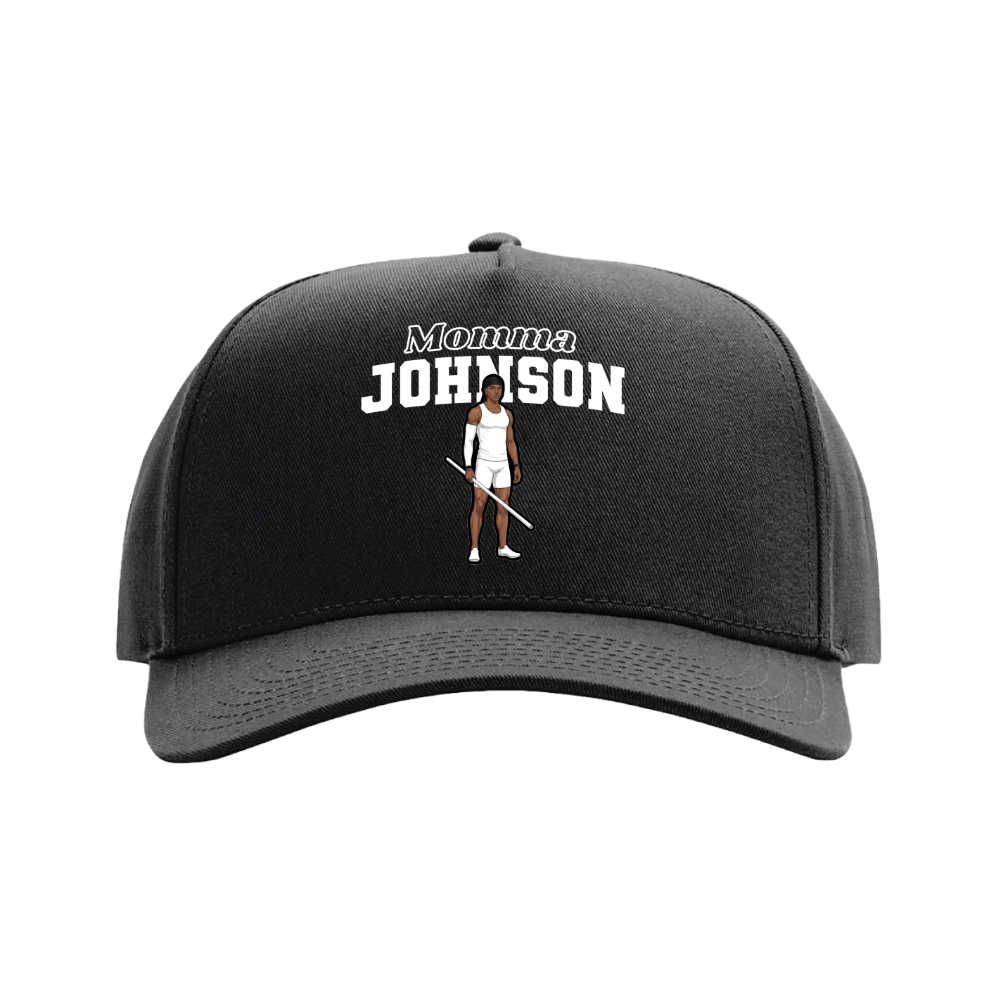 Full Fabric Five-Panel Champ Cap — Mothers Day Block in Black