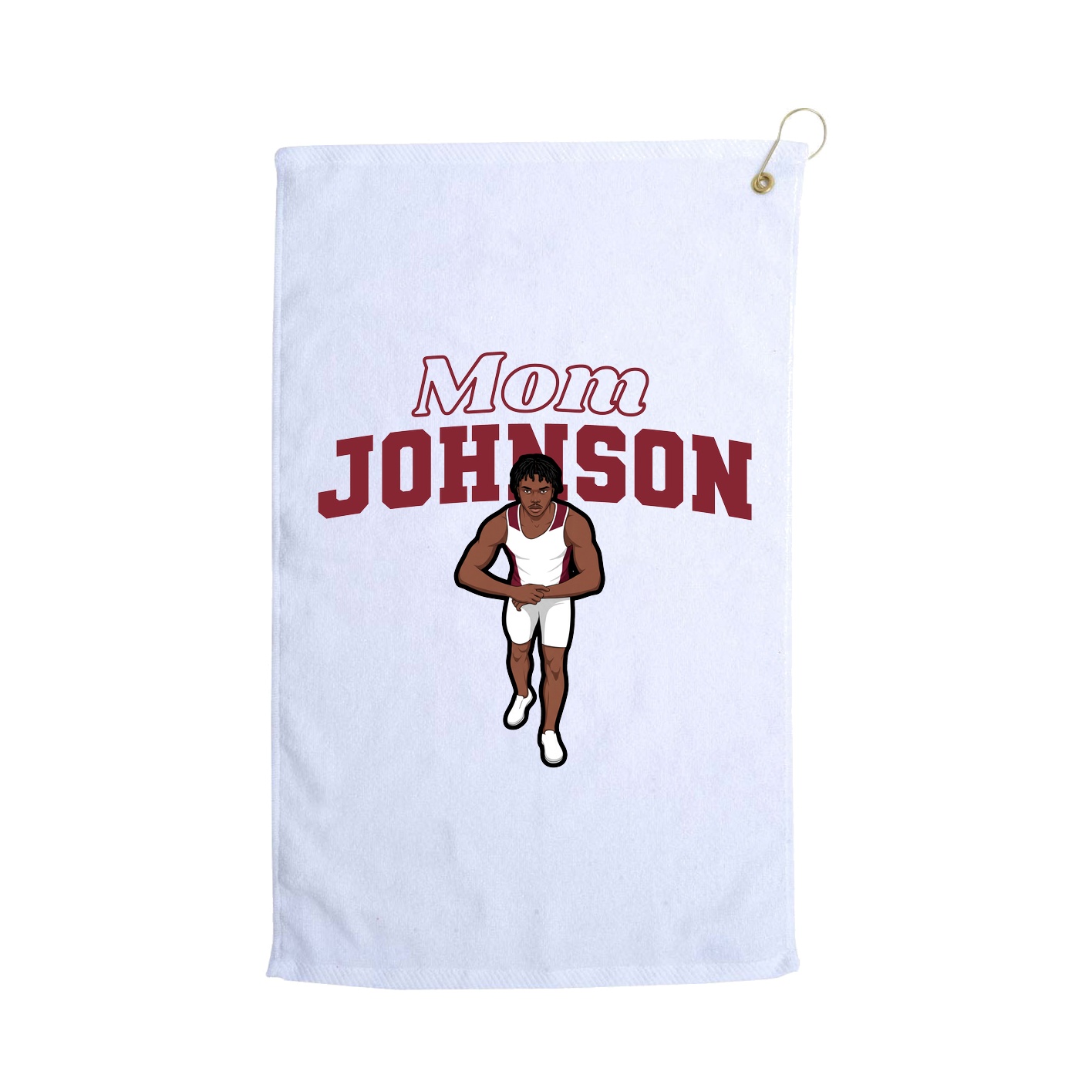 Golf Towel — Mothers Day Block in White