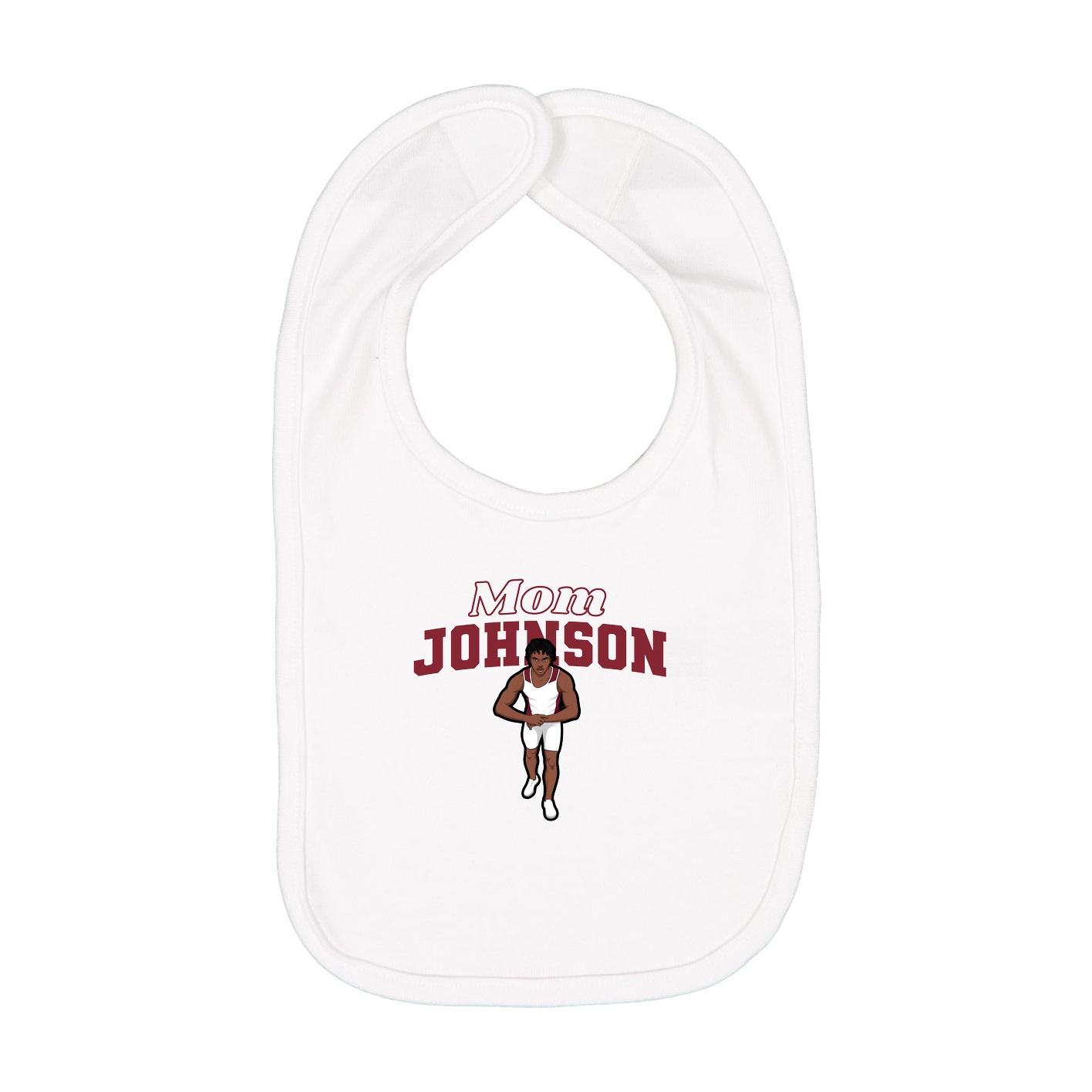 Infant Bib — Mothers Day Block in White