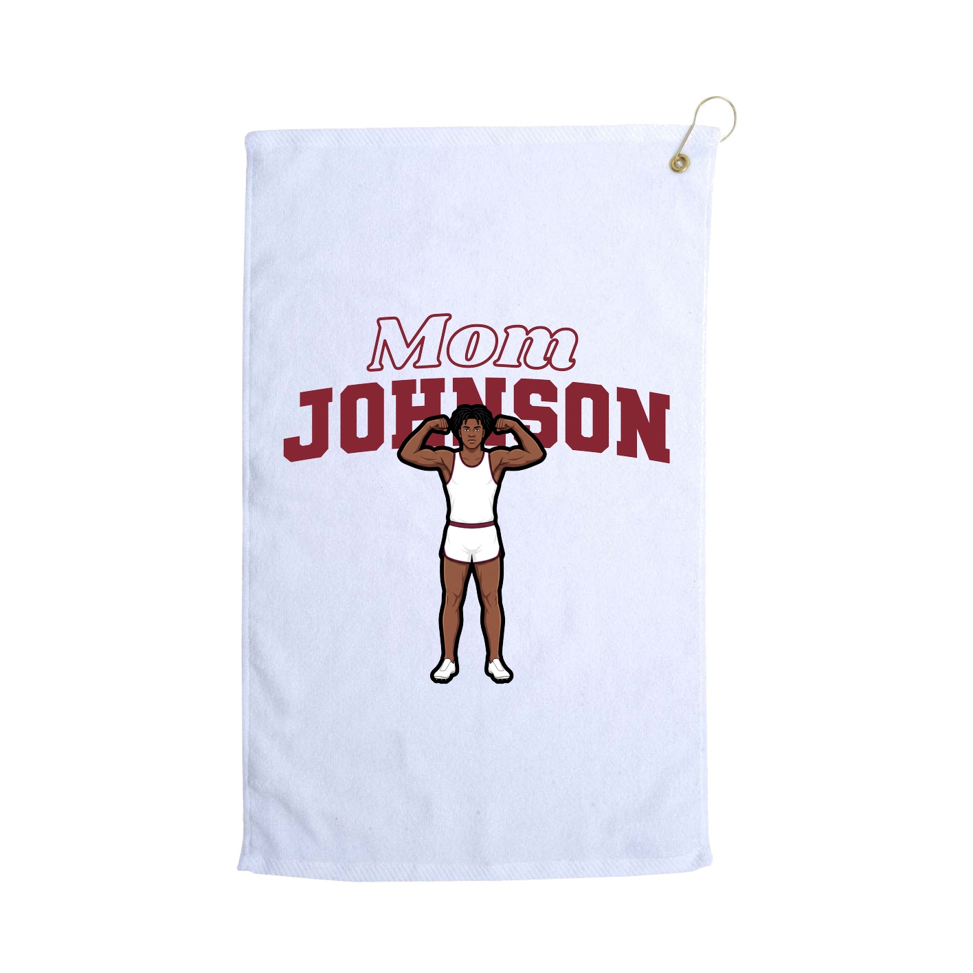 Golf Towel — Mothers Day Block in White