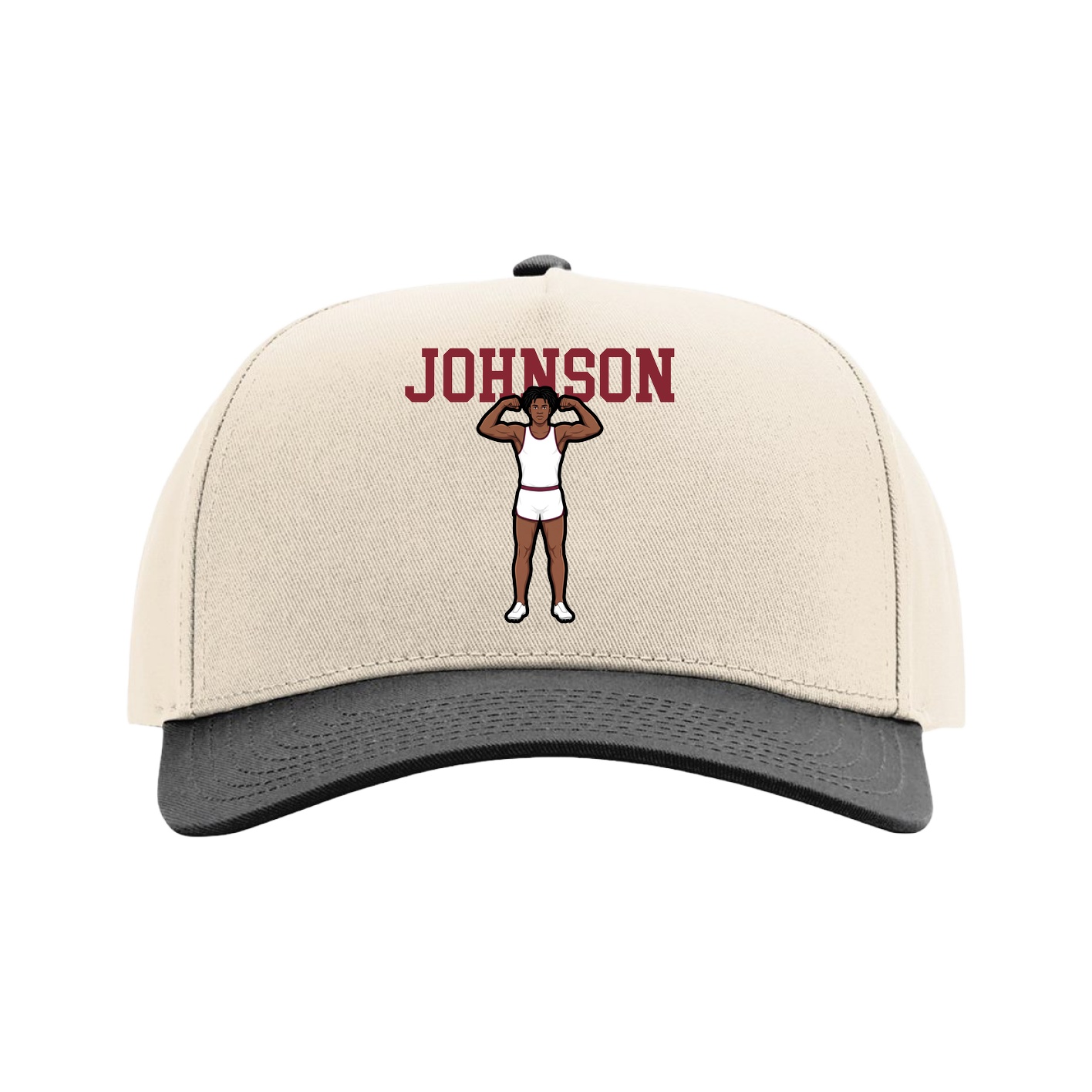 Full Fabric Five-Panel Champ Cap — Shirsey in Cream/Black