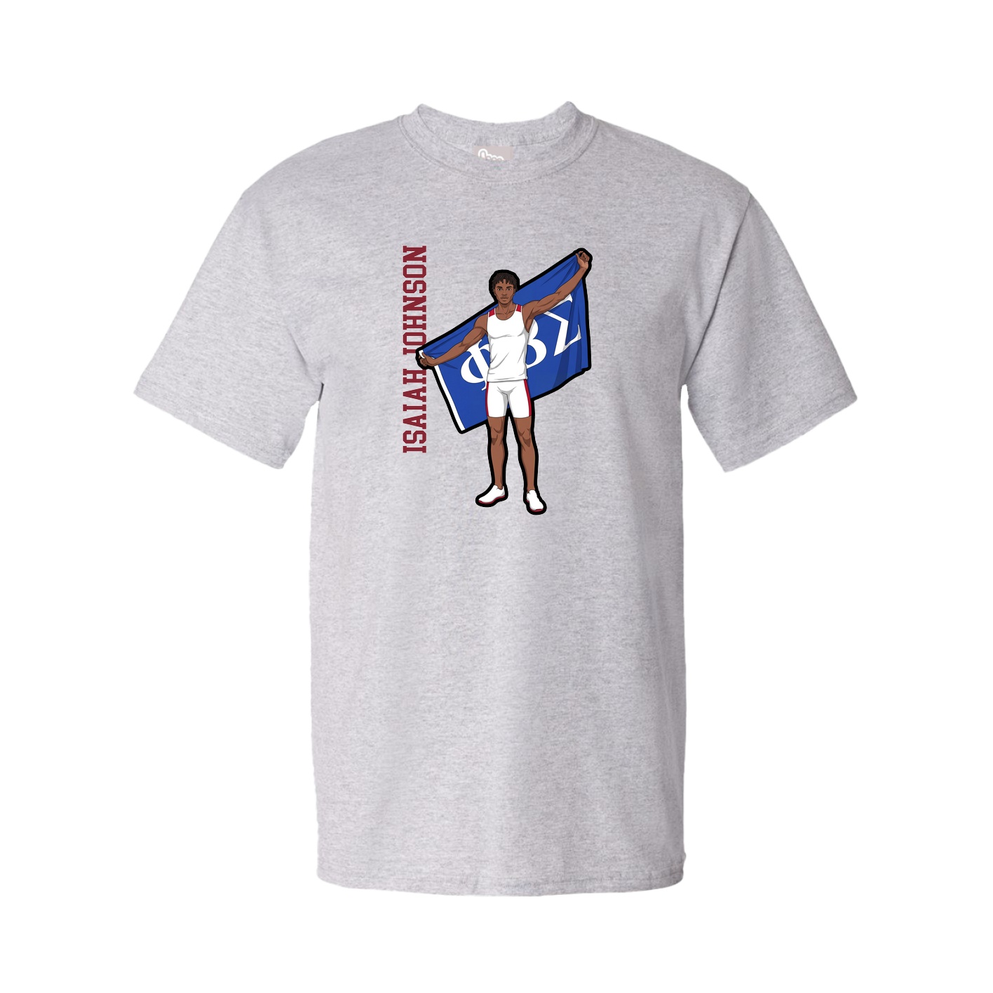 Tee — Name Vertical in Grey