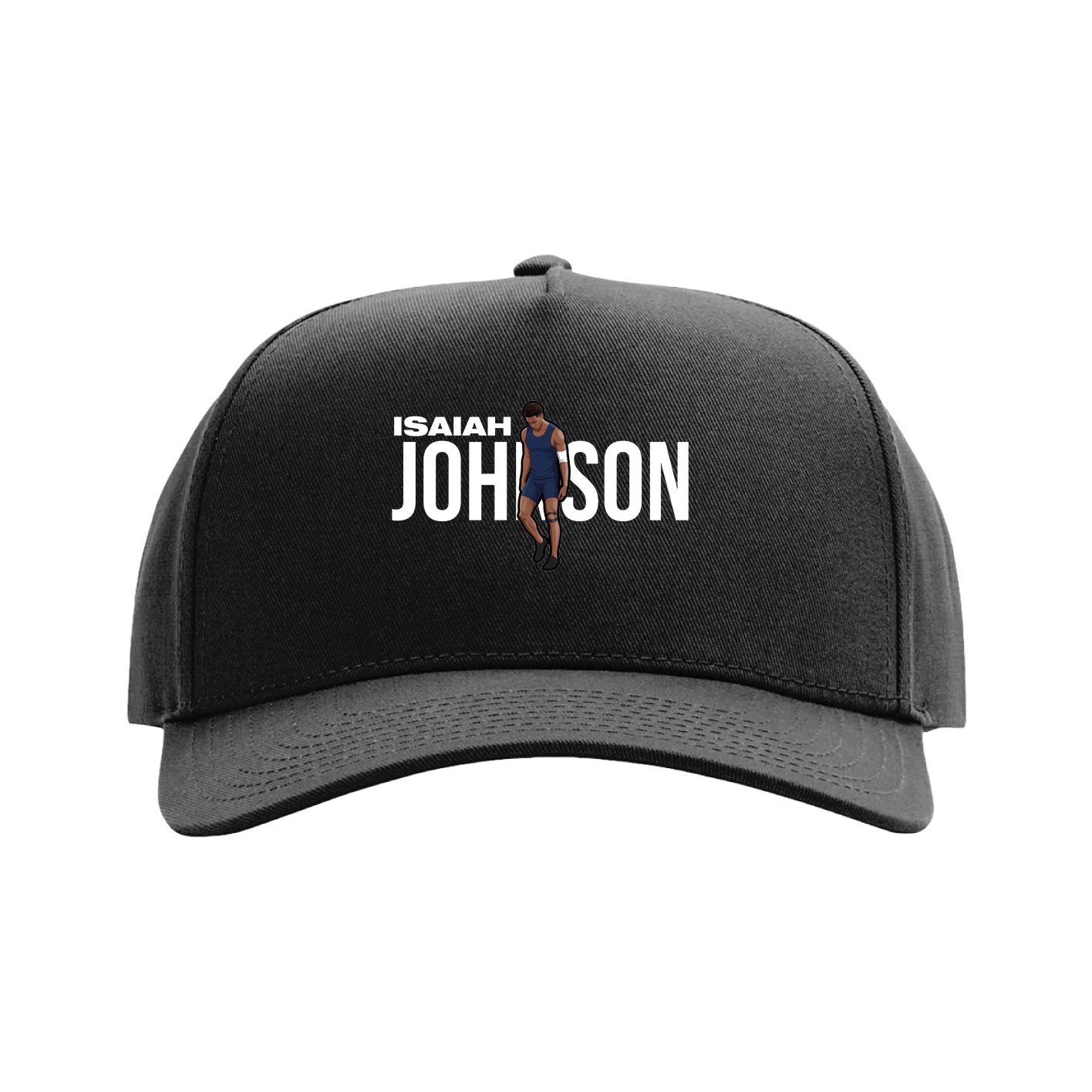 Full Fabric Five-Panel Champ Cap — Player Name in Black
