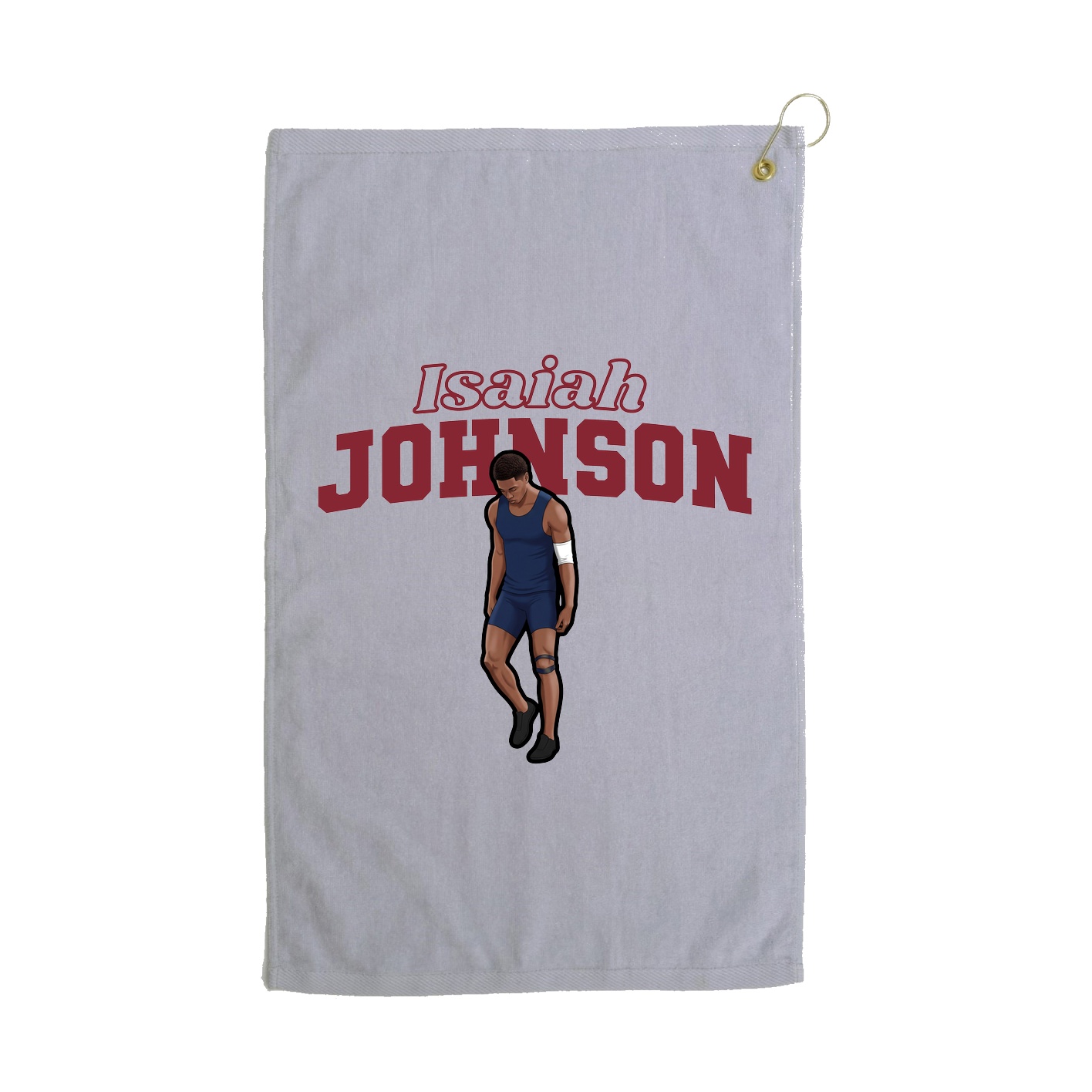 Golf Towel — Name Arch in Grey