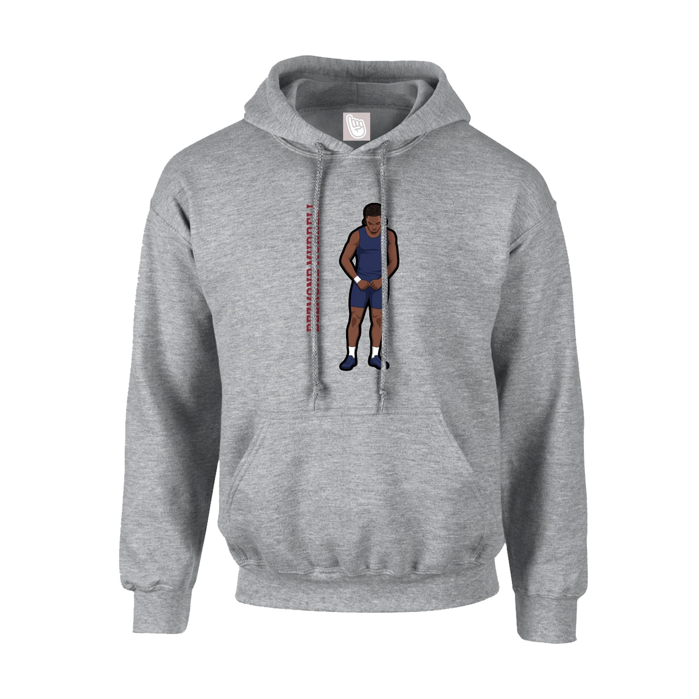 Hoodie — Name Vertical in Grey