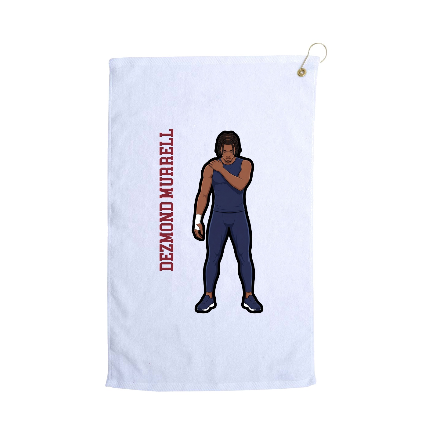 Golf Towel — Name Vertical in White