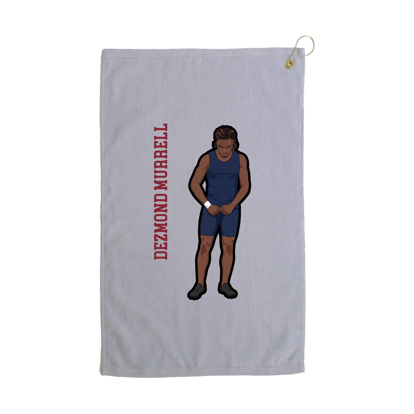 Golf Towel — Name Vertical in Grey