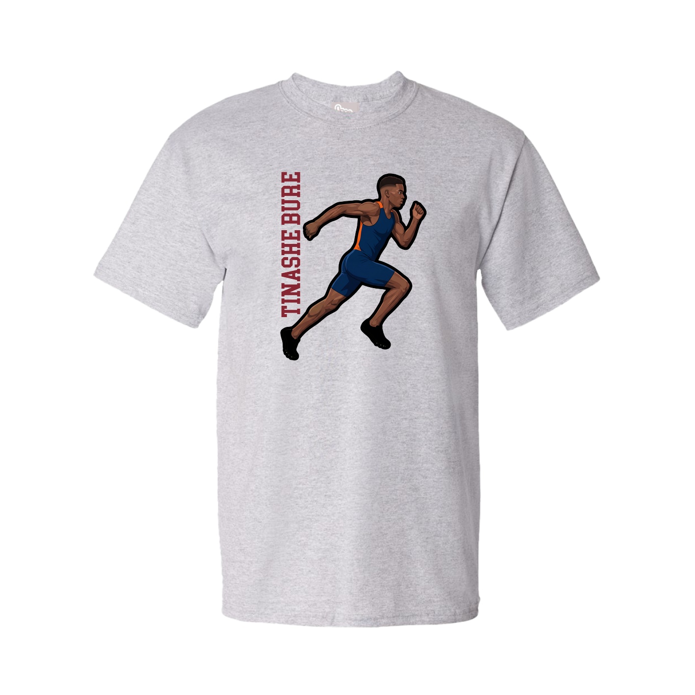 Youth Tee — Name Vertical in Grey