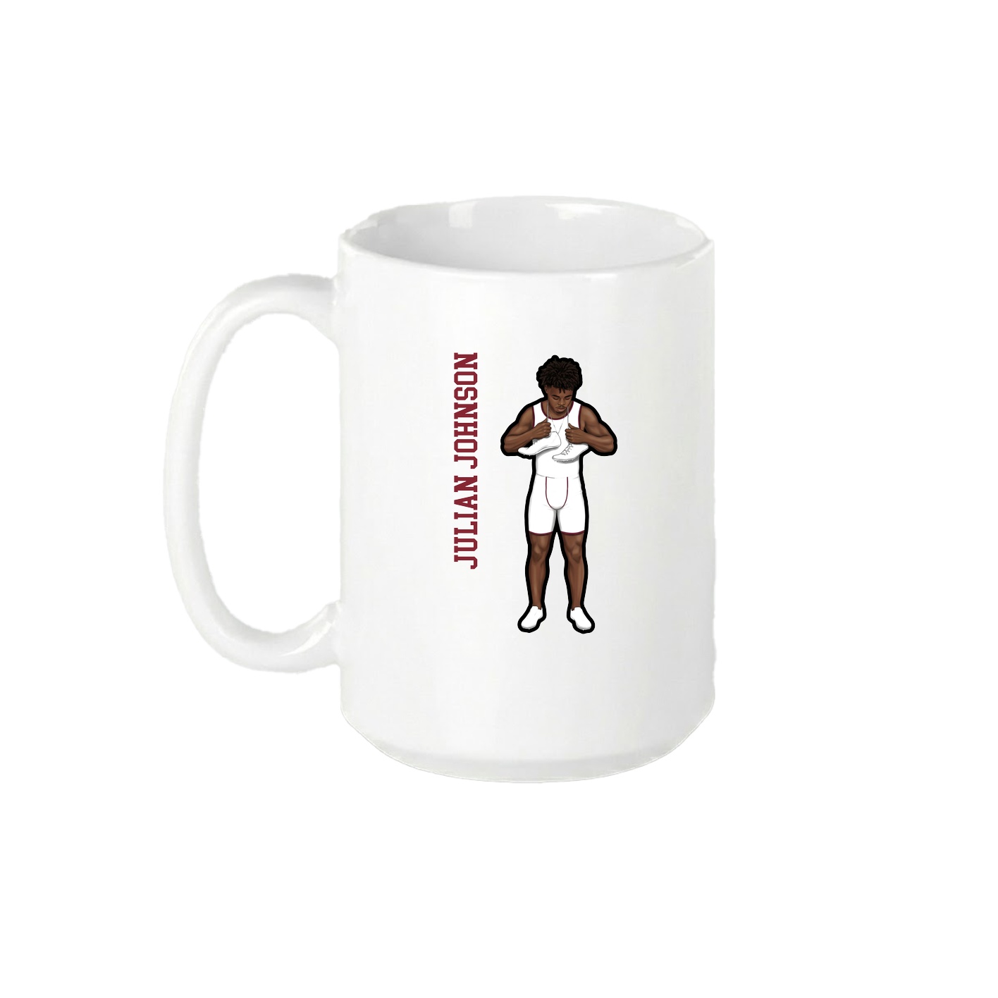 15oz Coffee Mug — Name Vertical in White