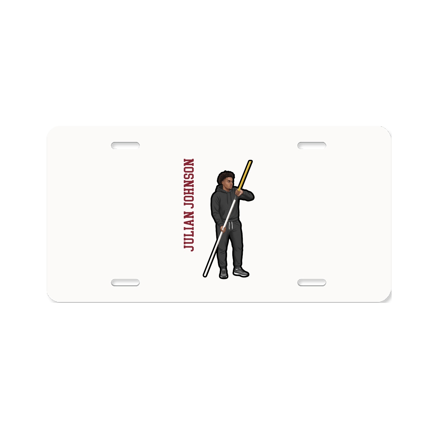 License Plate — Name Vertical in Classic