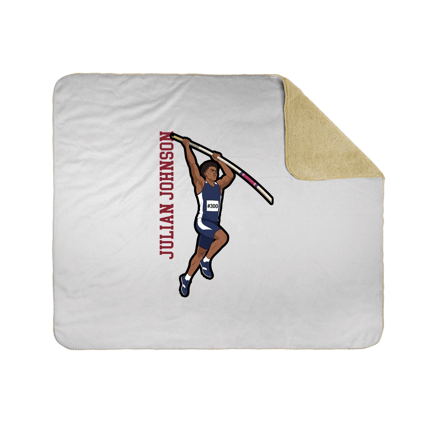 Throw Blanket — Name Vertical in White