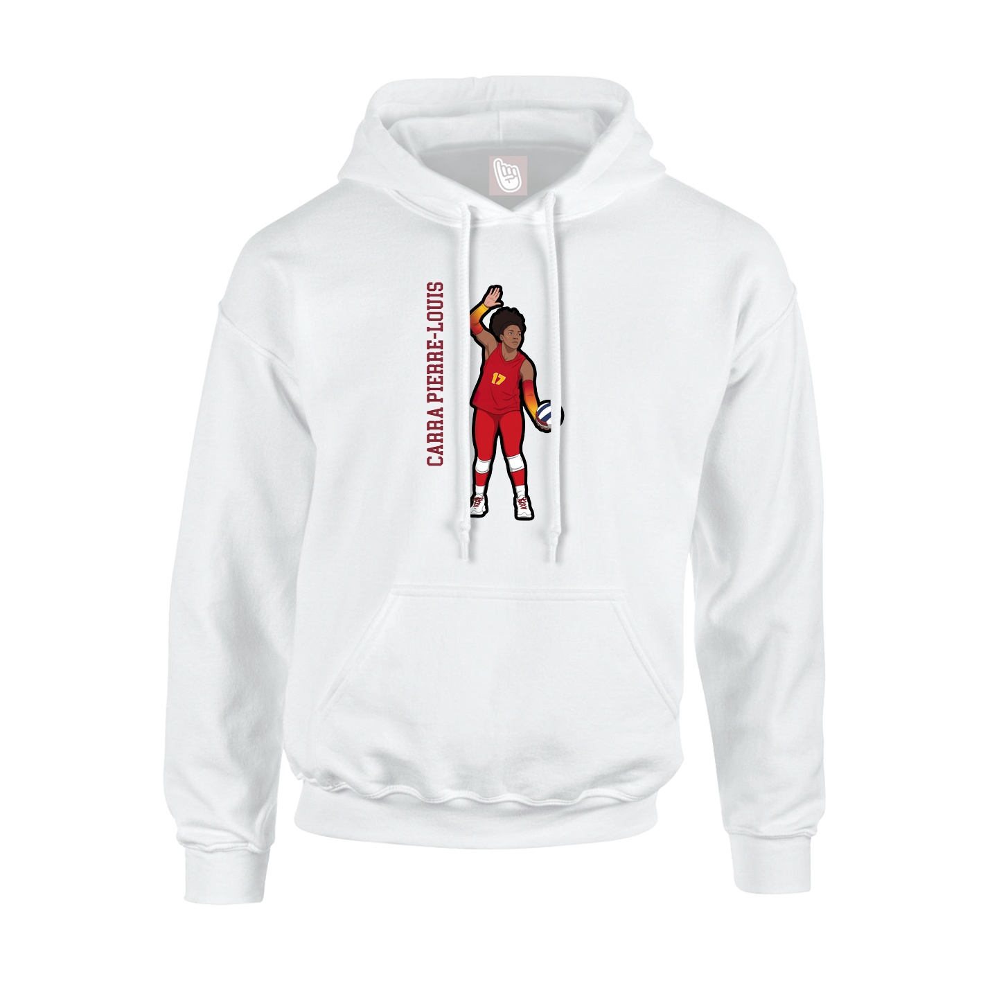 Hoodie — Name Vertical in White