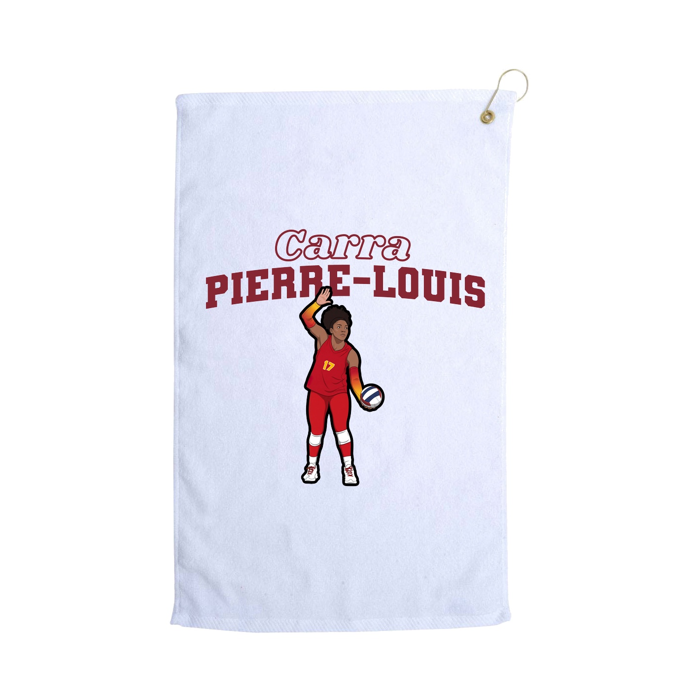 Golf Towel — Name Arch in White