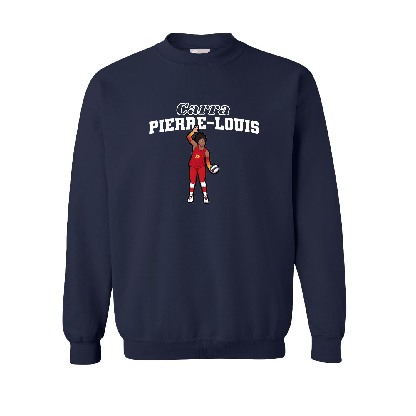 Fleece Crew — Name Arch in Navy