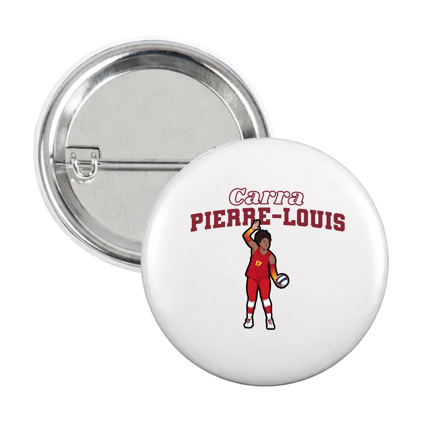 Game Day Button — Name Arch in White