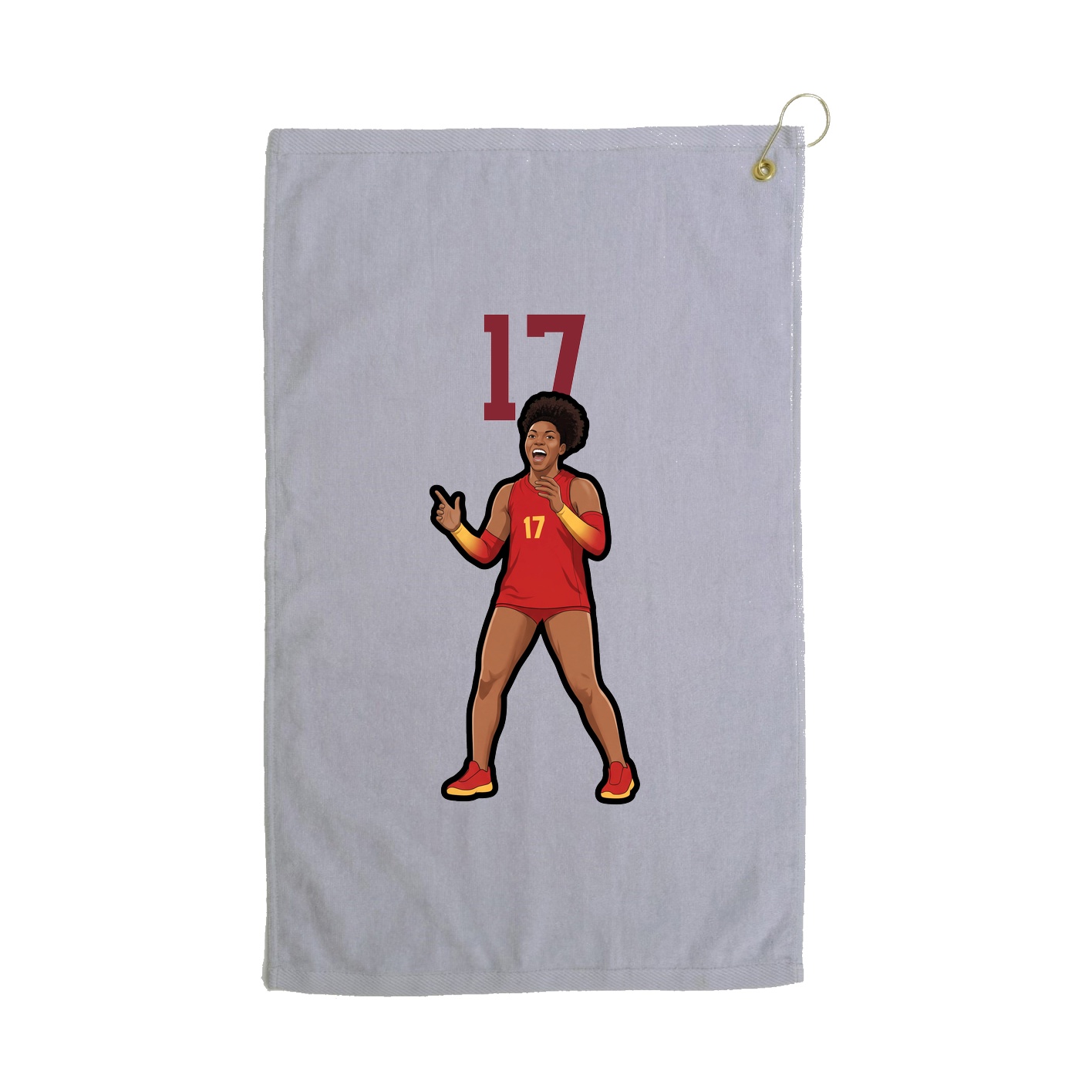 Golf Towel — Number Top in Grey