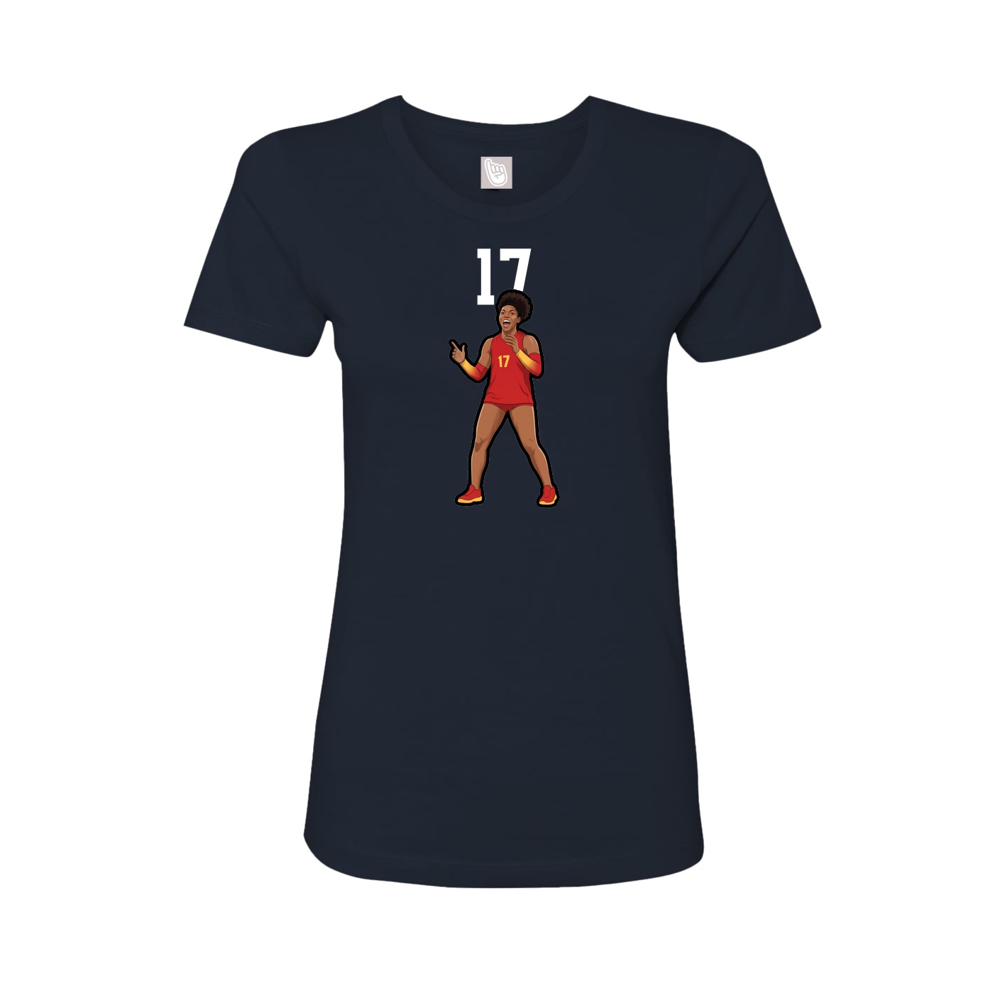Fitted Women's Tee — Number Top in Navy