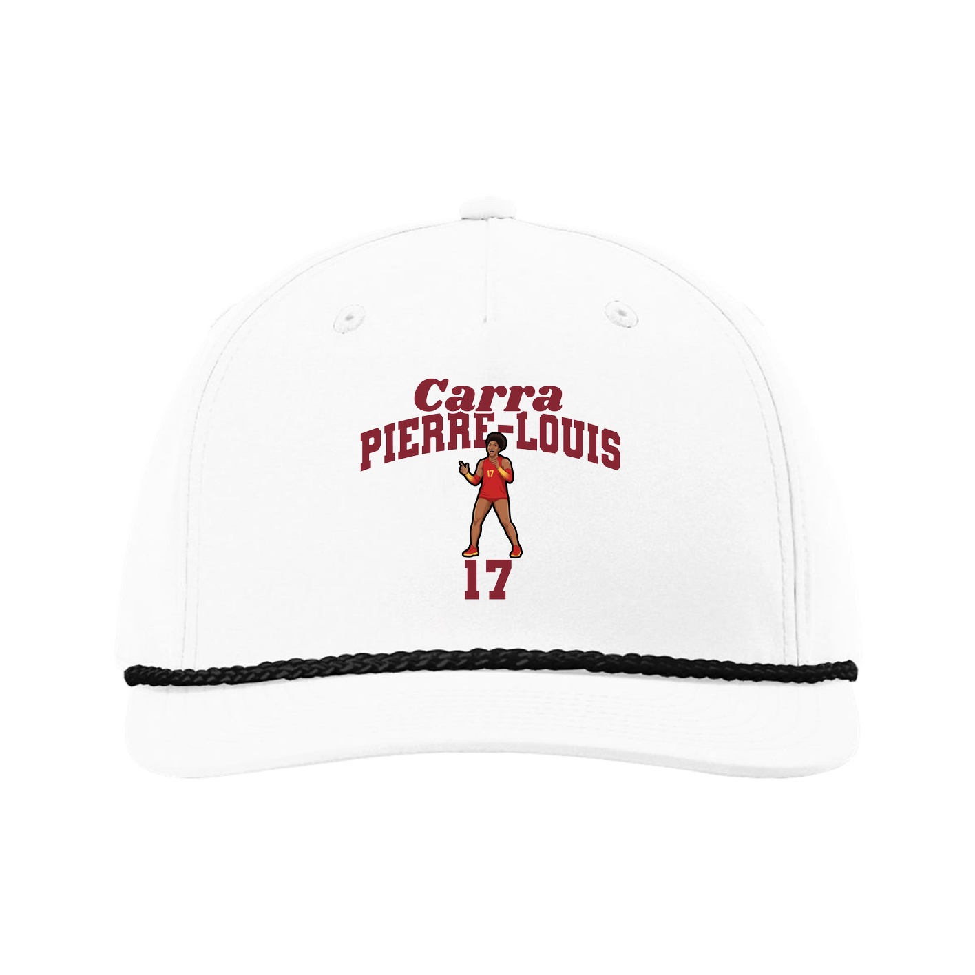 Five-Panel Classic Rope Cap — Signature Arch in White