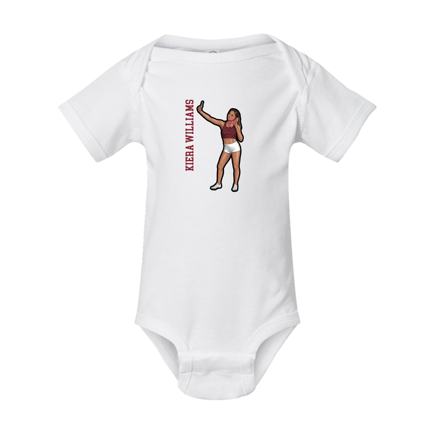 Baby Onesie — Name Vertical in White