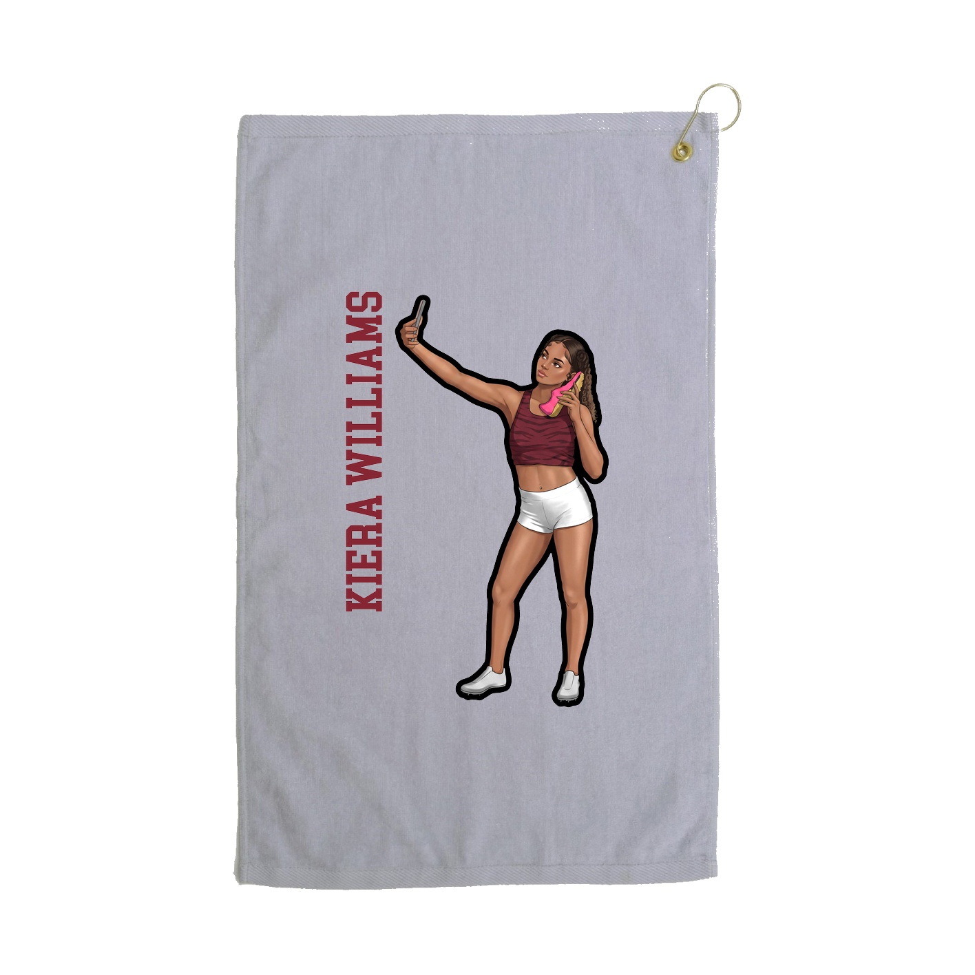 Golf Towel — Name Vertical in Grey