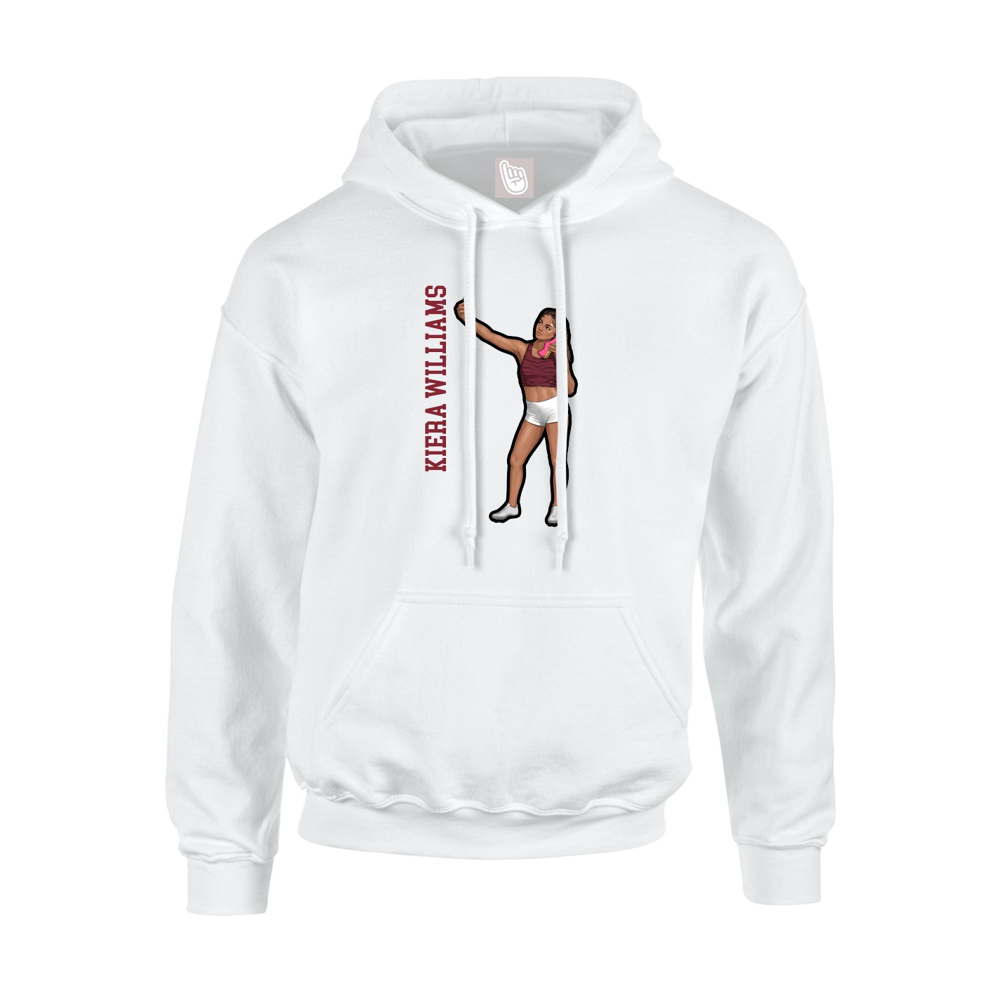 Youth Hoodie — Name Vertical in White