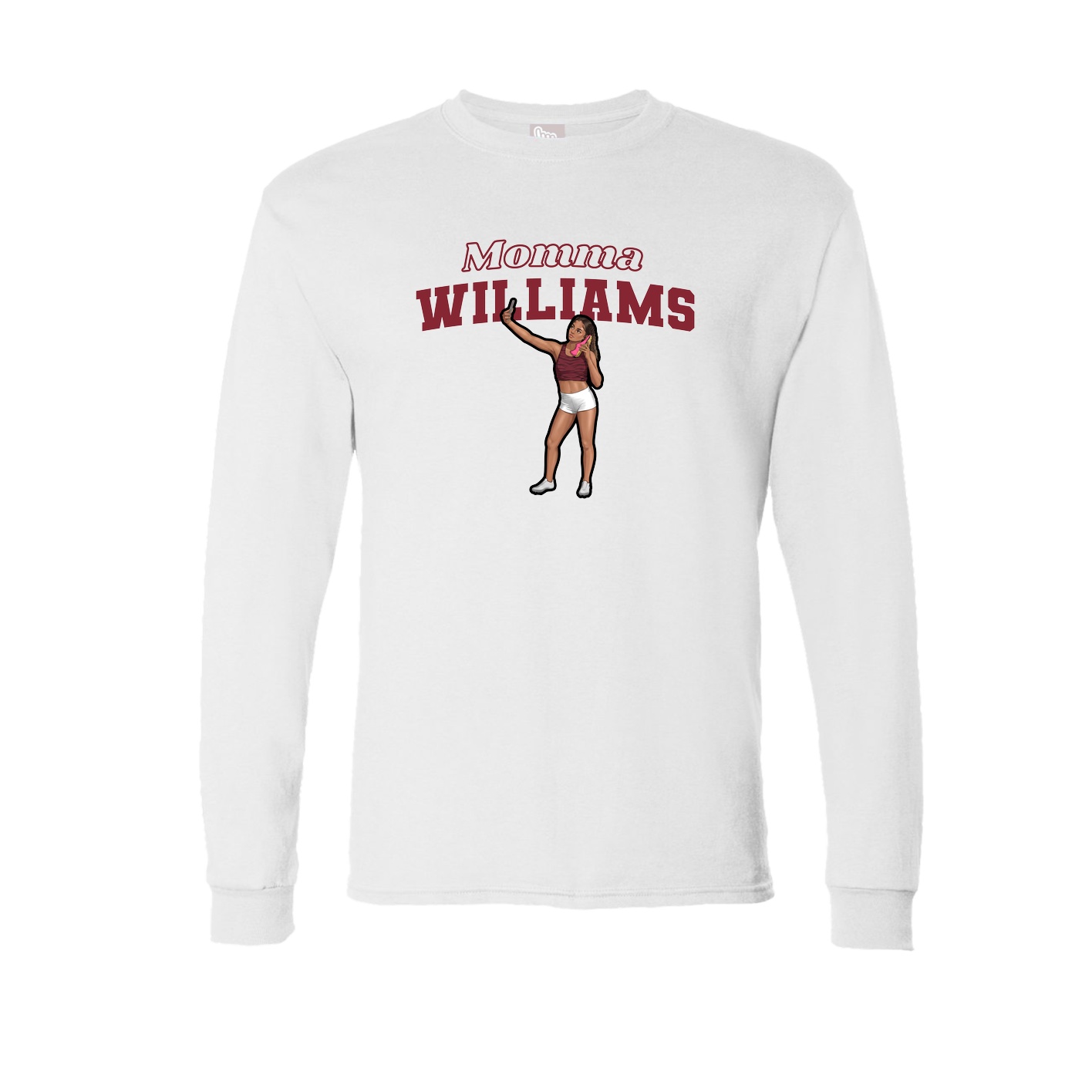 Long Sleeve Tee — Mothers Day Block in White