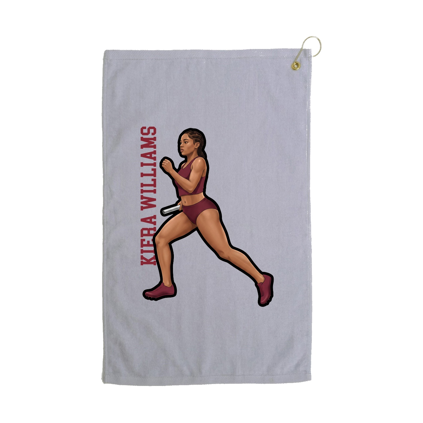 Golf Towel — Name Vertical in Grey