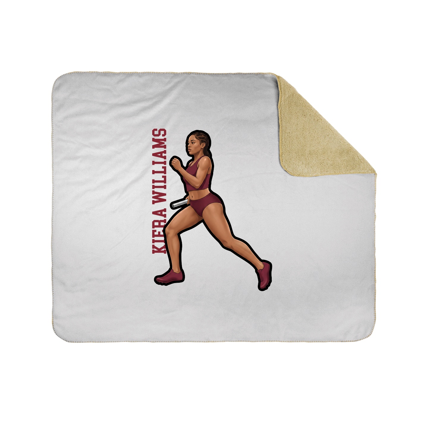 Throw Blanket — Name Vertical in White