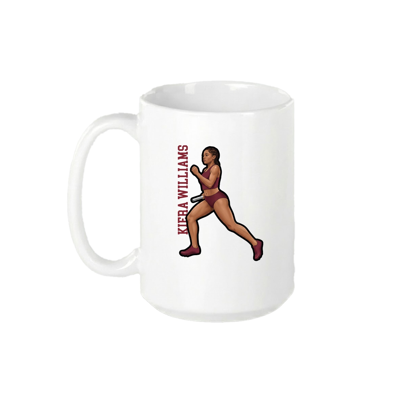 15oz Coffee Mug — Name Vertical in White