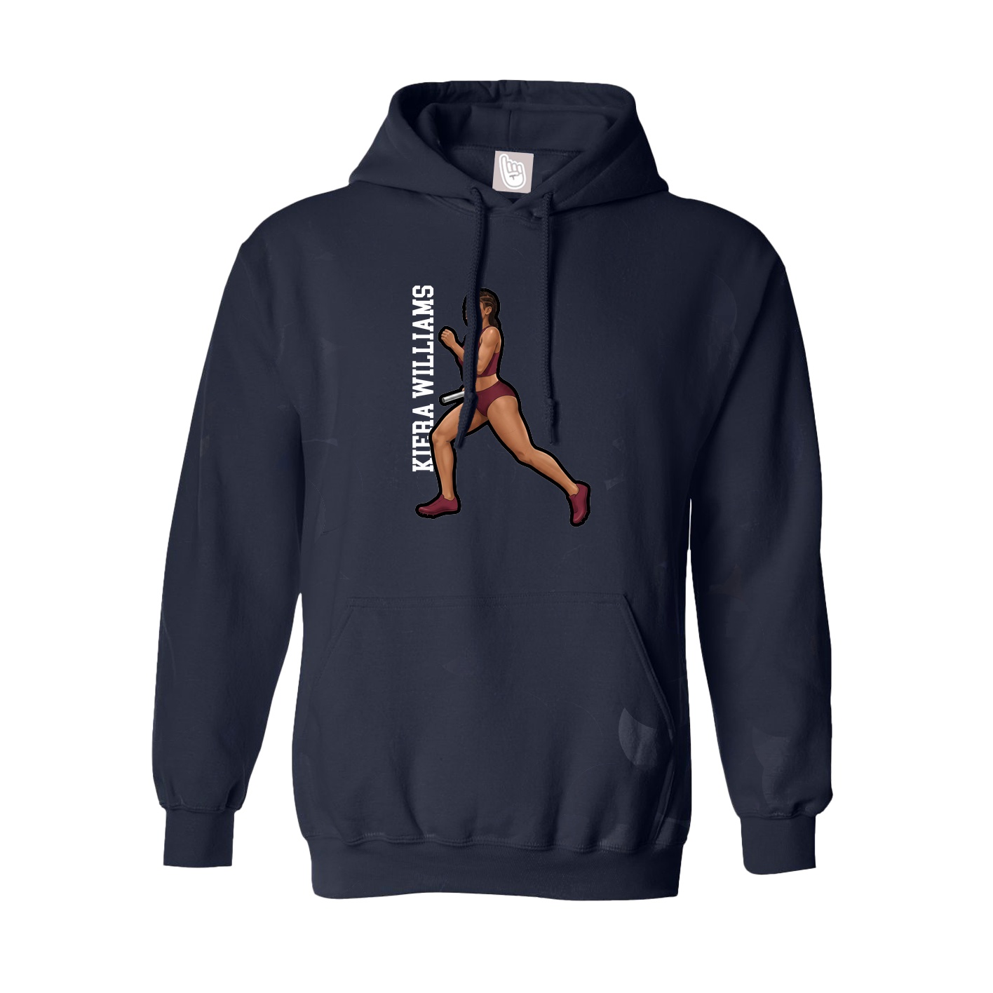 Hoodie — Name Vertical in Navy