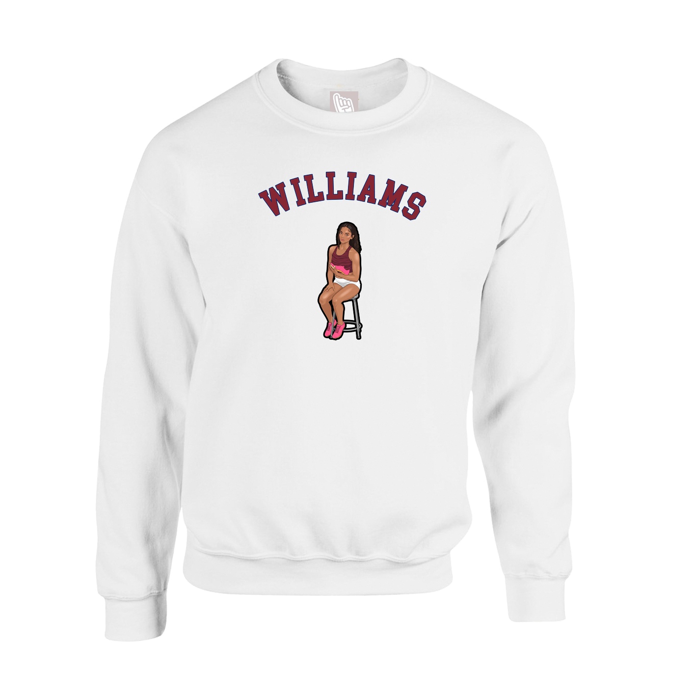 Fleece Crew — Shirsey Arch in White