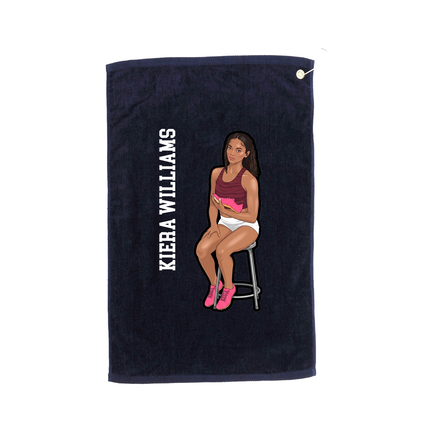 Golf Towel — Name Vertical in Navy