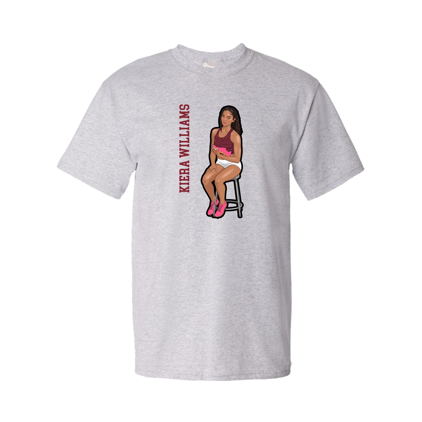Tee — Name Vertical in Grey