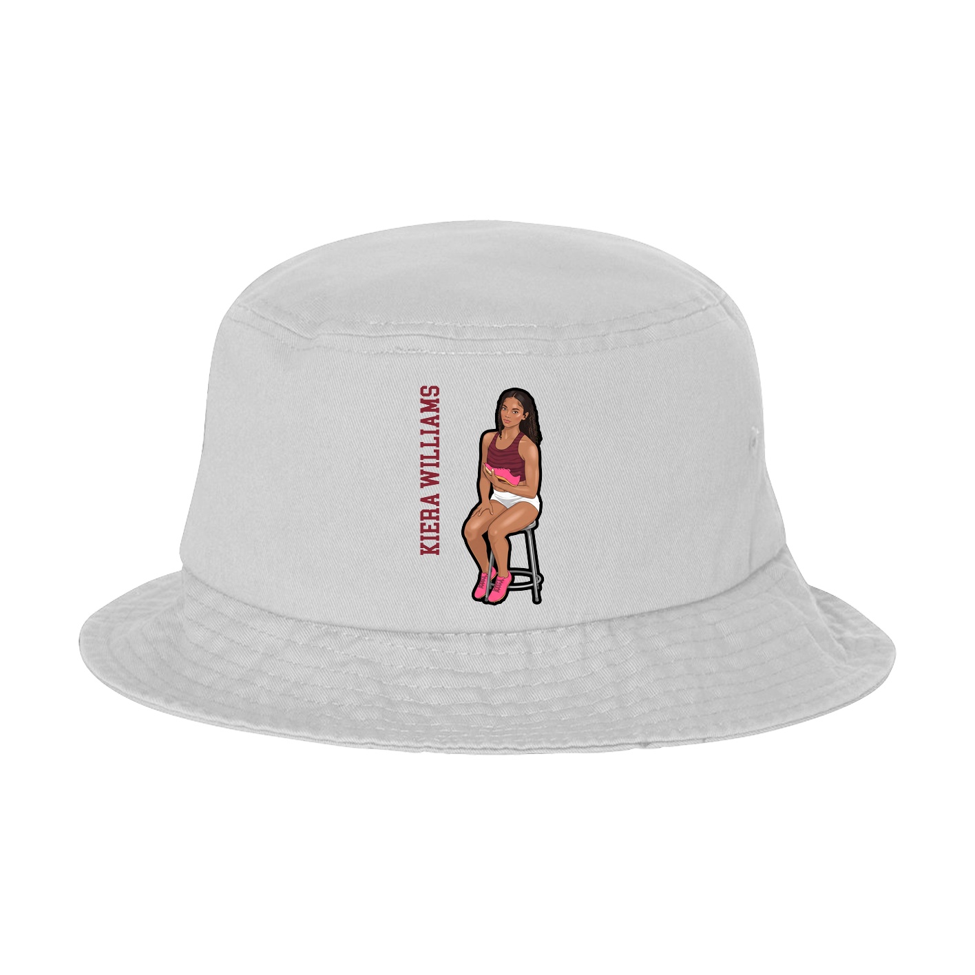 Bucket Cap — Name Vertical in White