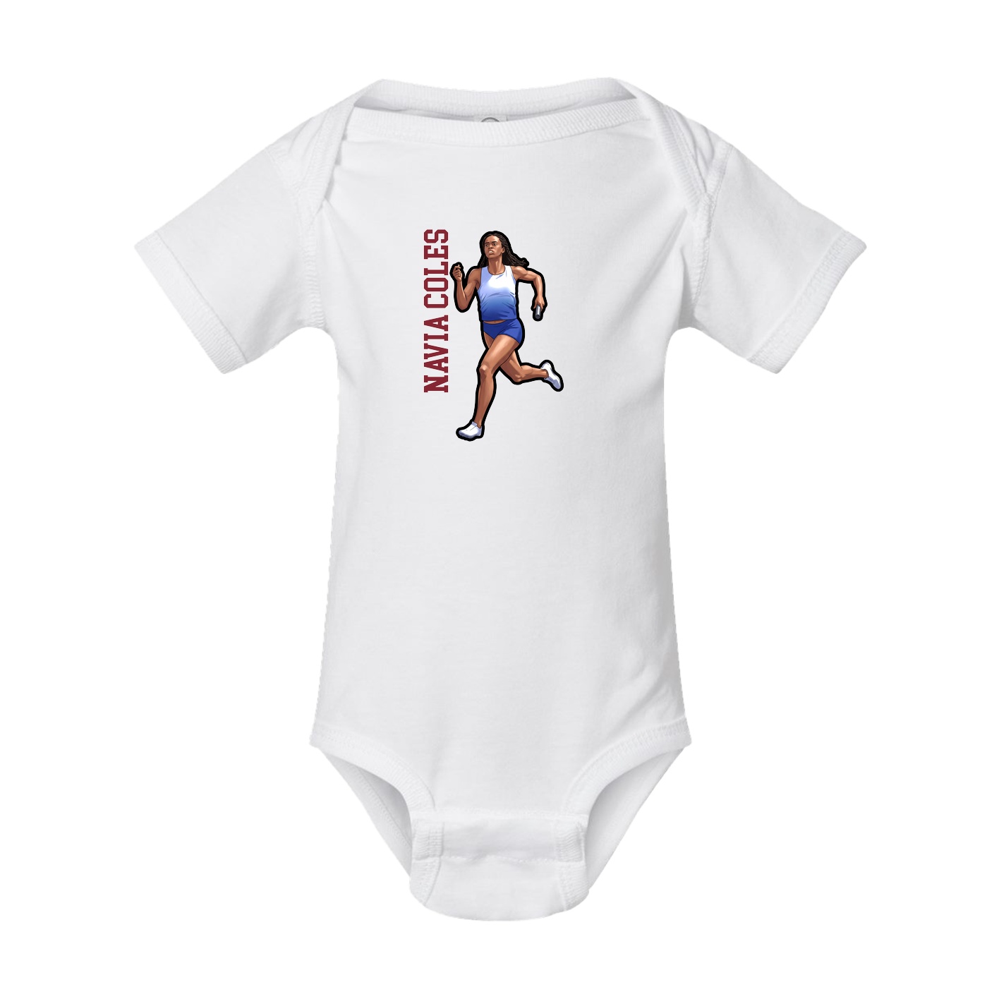 Baby Onesie — Name Vertical in White