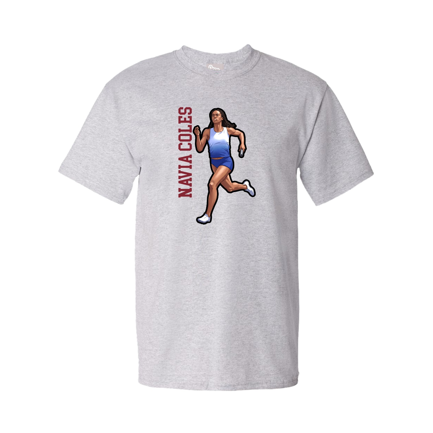 Youth Tee — Name Vertical in Grey