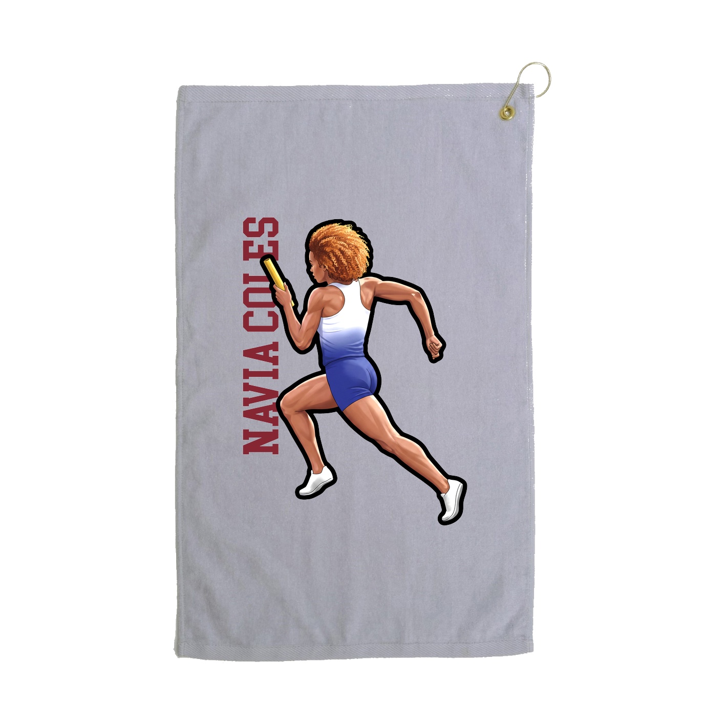 Golf Towel — Name Vertical in Grey