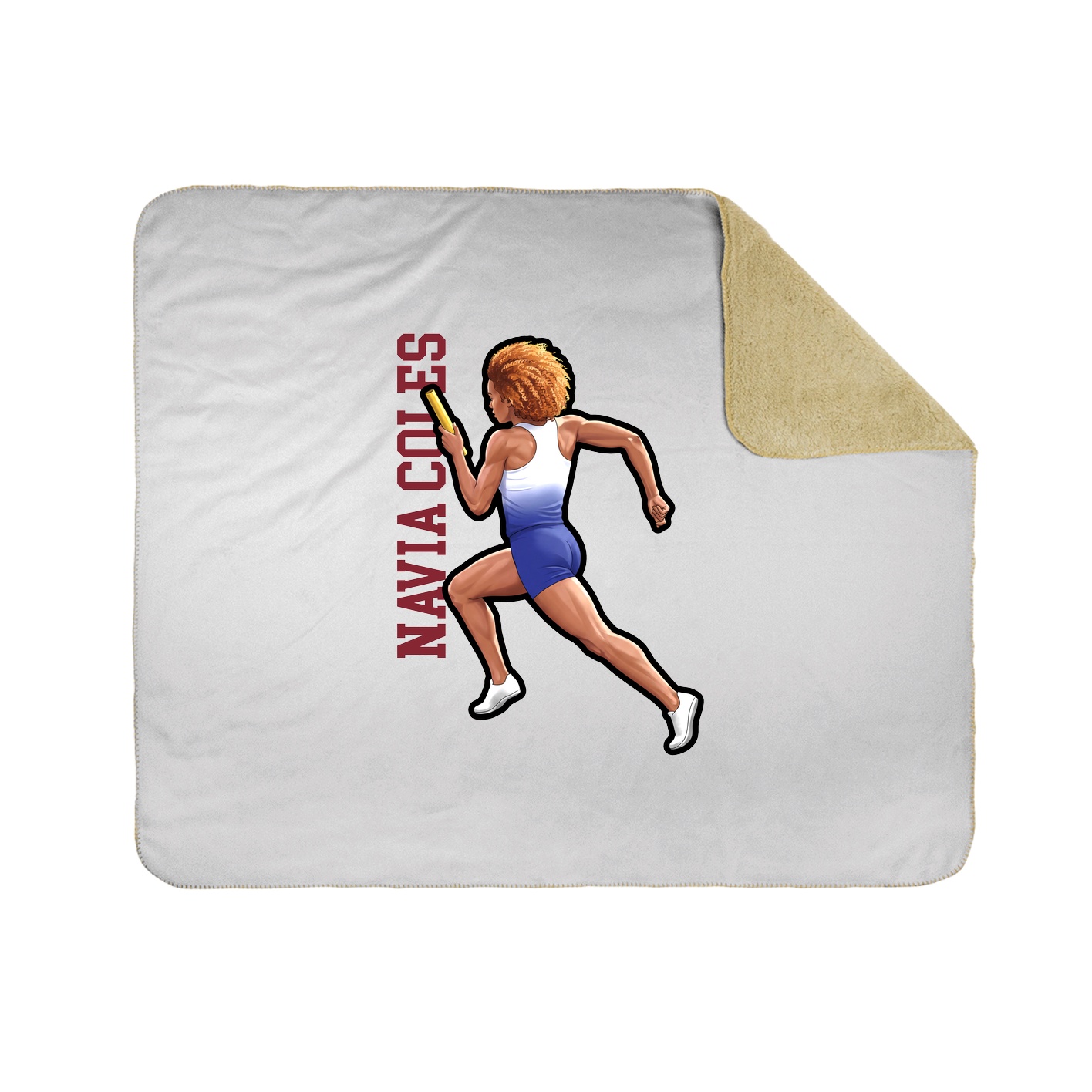 Throw Blanket — Name Vertical in White