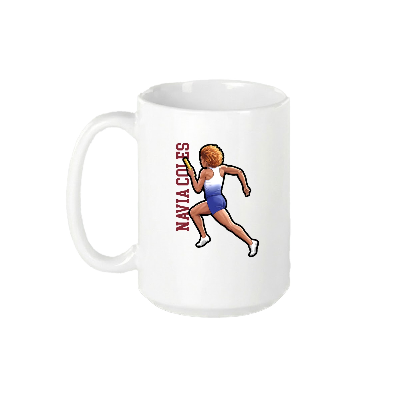 15oz Coffee Mug — Name Vertical in White