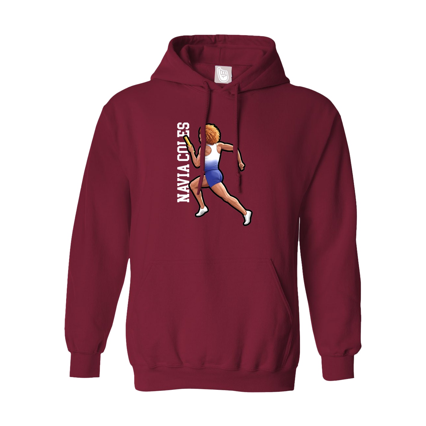 Hoodie — Name Vertical in Cardinal
