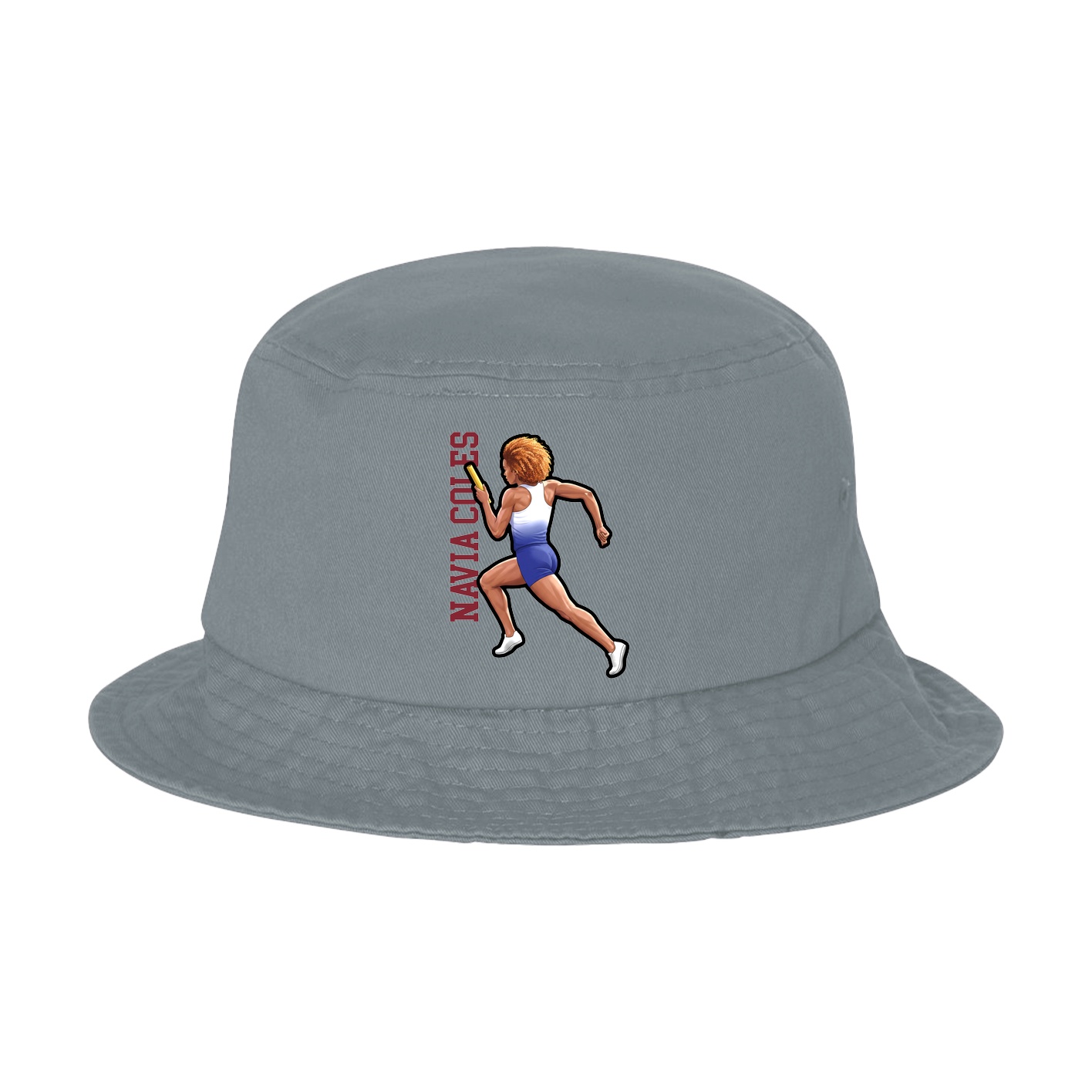 Bucket Cap — Name Vertical in Grey