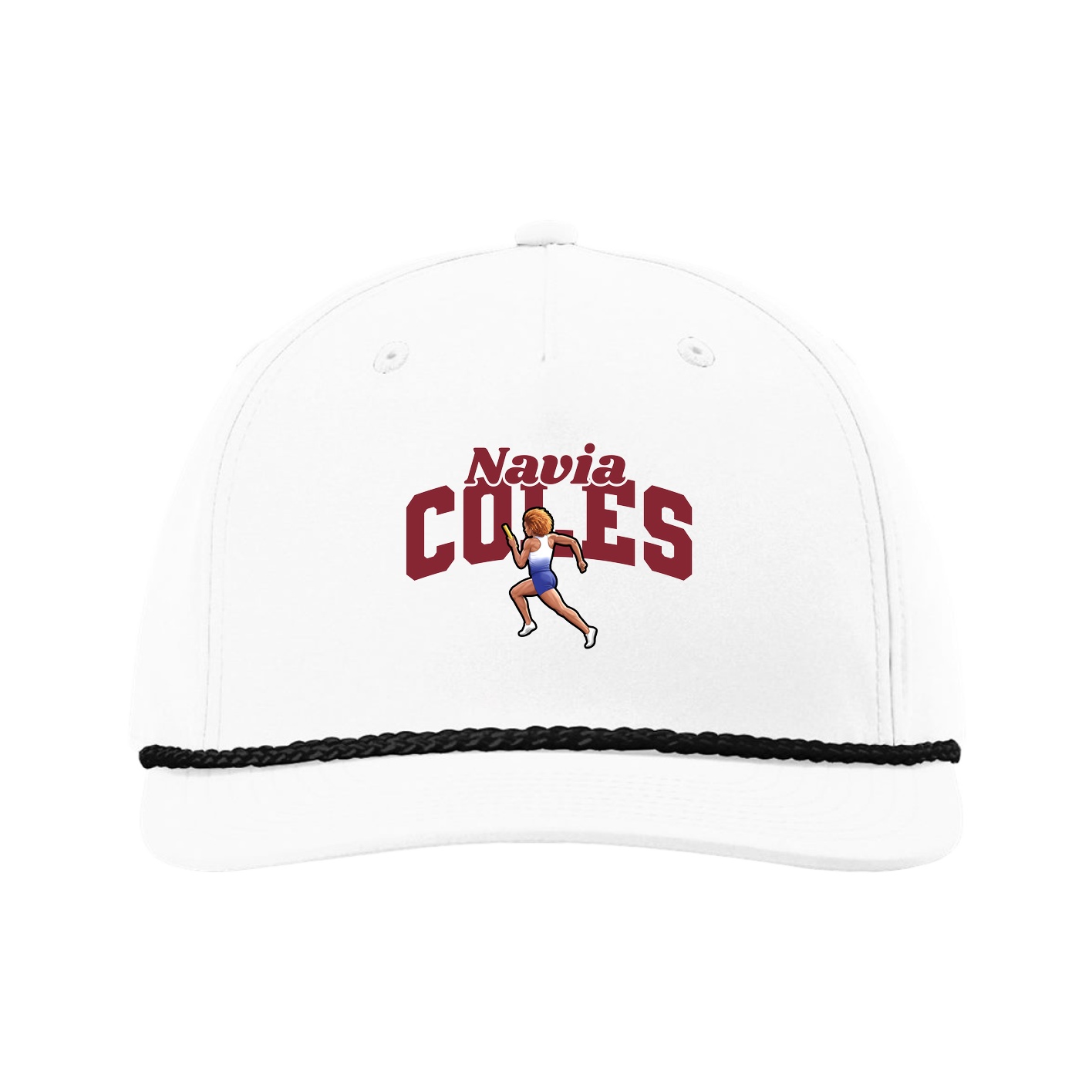 Five-Panel Classic Rope Cap — Signature Arch in White